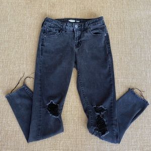 Rockstar Skinny Distressed Black Jeans
